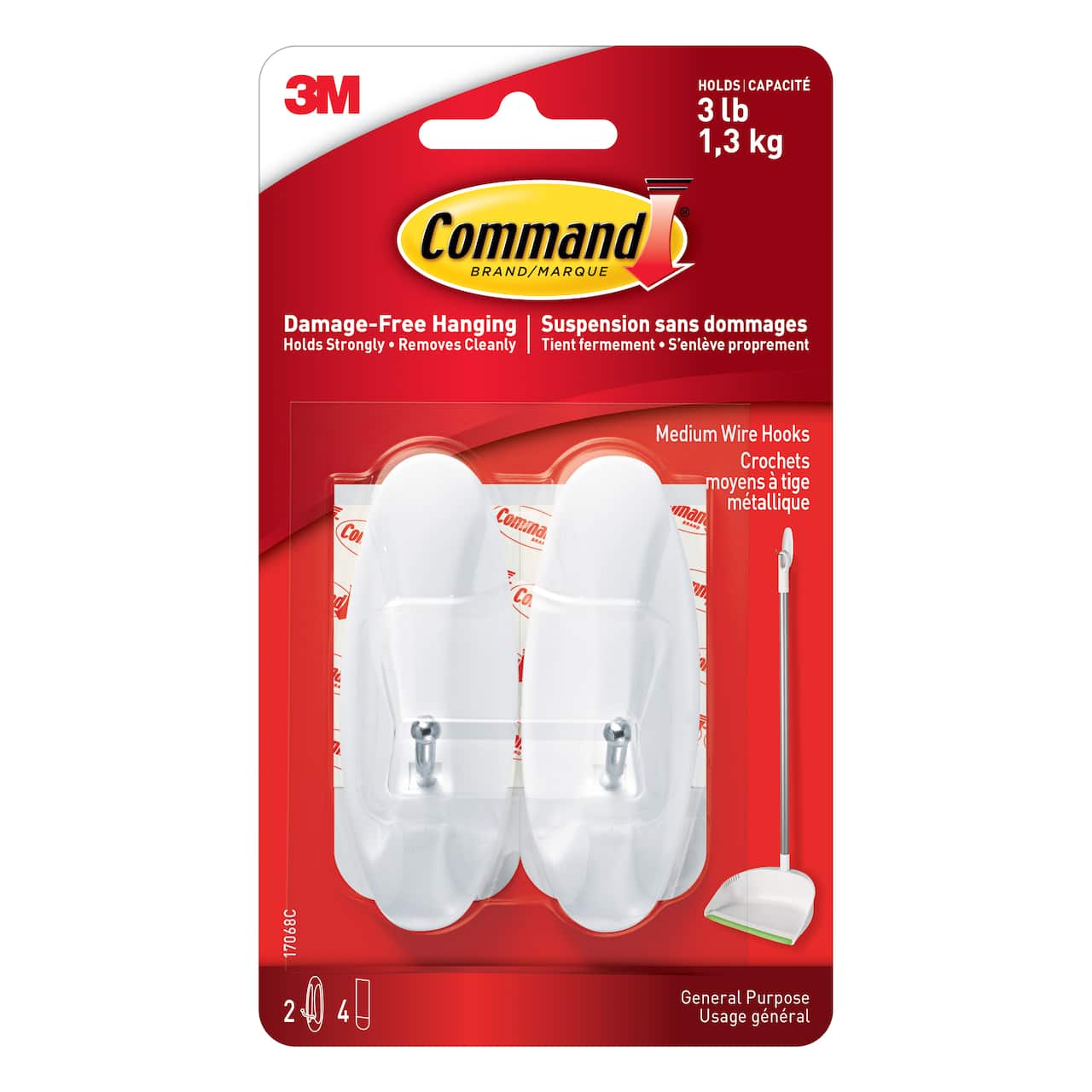 12 Packs: 2 ct. (24 total) Command® Medium White Wire Hooks